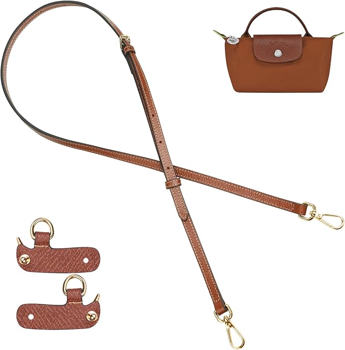 Jiesinlov Leather Bag Shoulder Strap Replacement Crossbody Adjustable Conversion Kit Fit for Mini Pouch