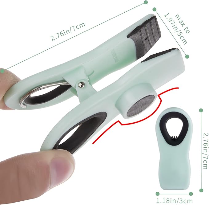 Magnetic Chip Clips - 8pcs Blue, Ideal for Food Packages