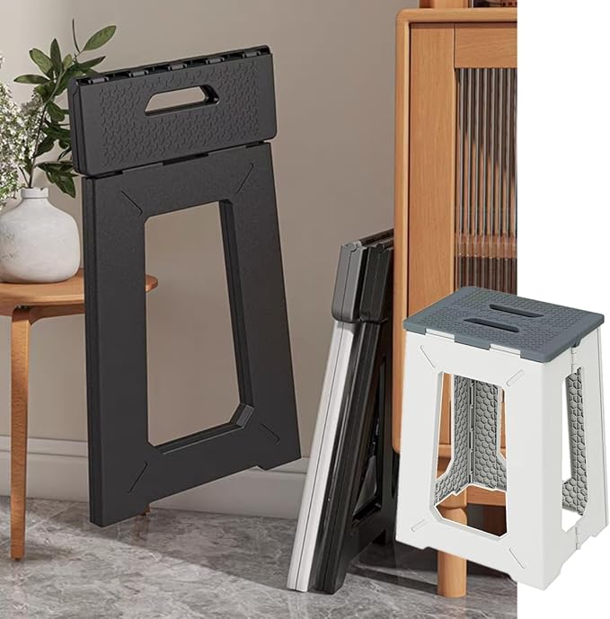 Foldable Bath Shower Safety Chair Seat, 17.7" High Anti-Slip Bench Bath tub Stool for Elderly or Seniors (ShowerChair Grey)