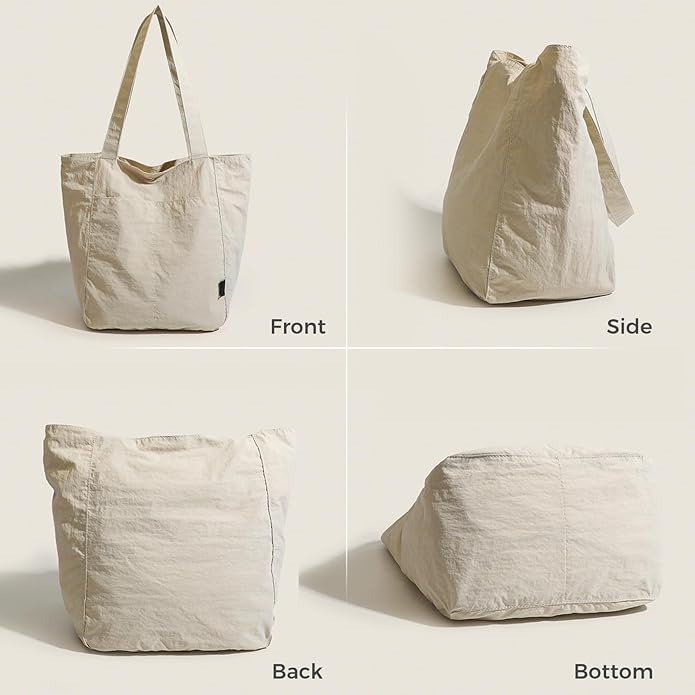 Barsine Tote Bag for Women Unisex Lightweight Nylon Totes Purses and Handbags Large Casual Shoulder Hobo for Travel Gym