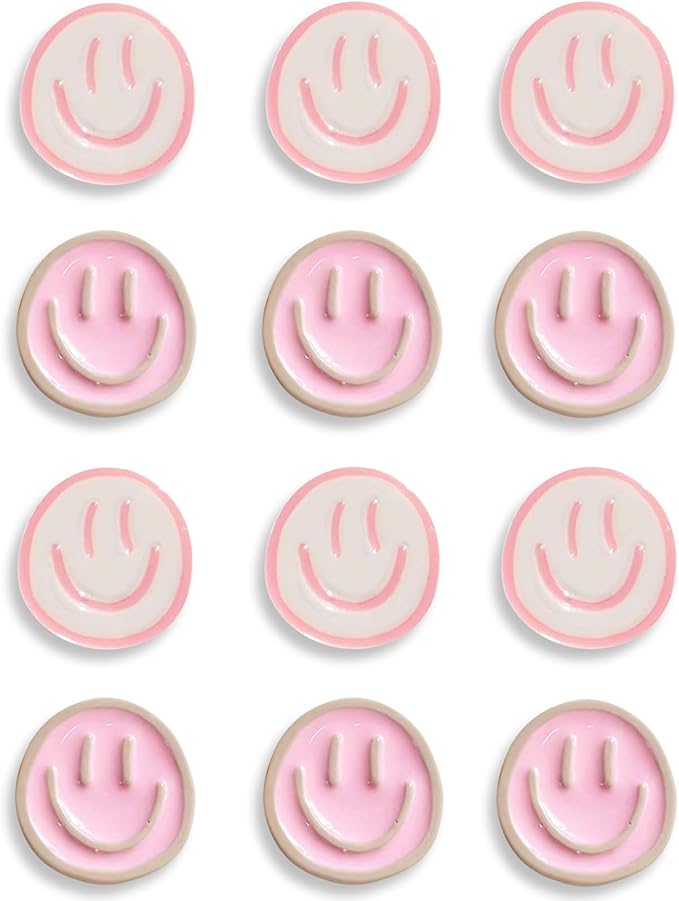 KEYDUACU 12 Pcs Cute Fridge Magnets, Pink Decorative Magnets for Lockers, Office, School and Home (12 Pieces - Pink)