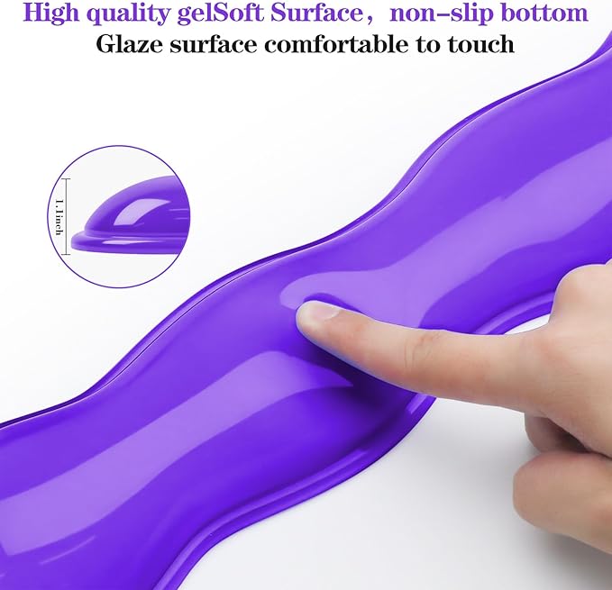 ABRONDA Gel Wrist Rest for Keyboard and Mouse, Keyboard Wrist Rest, Mouse Wrist Support, Pain Relief, Cool Touch, Non-Skid, Mouse Wrist Pad