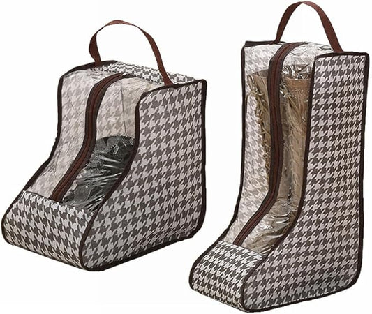 Travel Shoe Bags Tall/Short Boots Storage Bags Dust-proof Shoe Storage Organizer Shoe Pouch with Zipper for Travel and Daily (1 pack tall and 1 pack short)