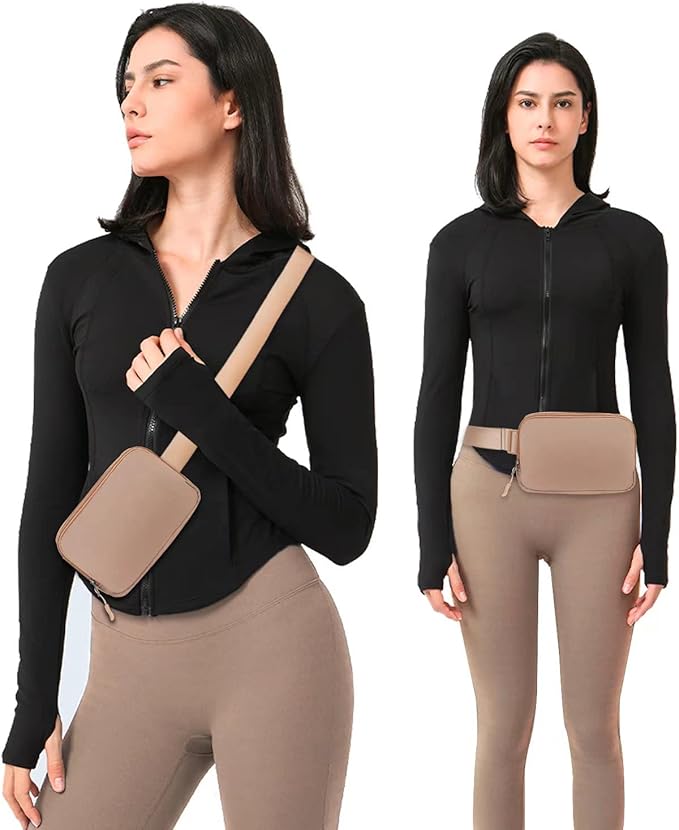 Belt bag Fanny pack crossbody bags for women Everywhere belt bag (Khaki)