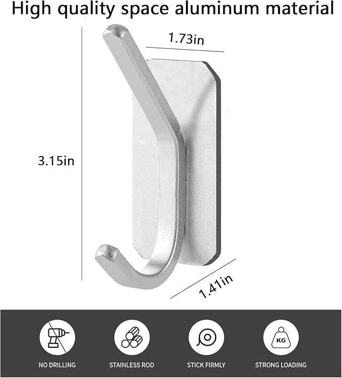 Paoli Heavy-Duty Adhesive Coat Hooks, Self-Adhesive Hooks, Multiple Colors and Styles, Maximum Load Capacity 25 lbs (4, White)