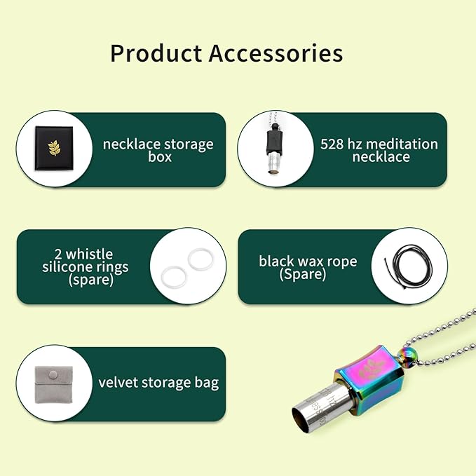 528 hz Meditation Necklace Breathing Necklace Frequency Sound Healing Devices Calm Mindfulness Tool 528 hz Whistle Relaxation,Stress Reduction and Concentration by Adjusting The Breathing