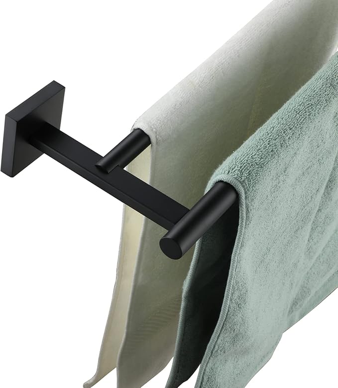 KOKOSIRI Towel Rails Bathroom Hardware Towel Bars Matte Black 24 Inch Bath Towel Holder for Cabinet Kitchen Wall Stainless Steel B5005BK-L24