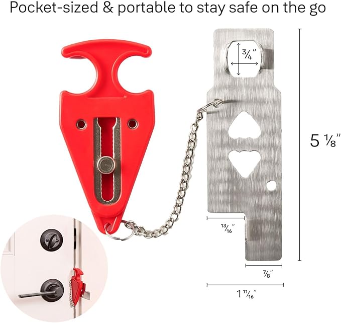 Master Lock Portable Door Lock for Travelers at Hotel, Apartment, Front Entry Security with Stopping Protection