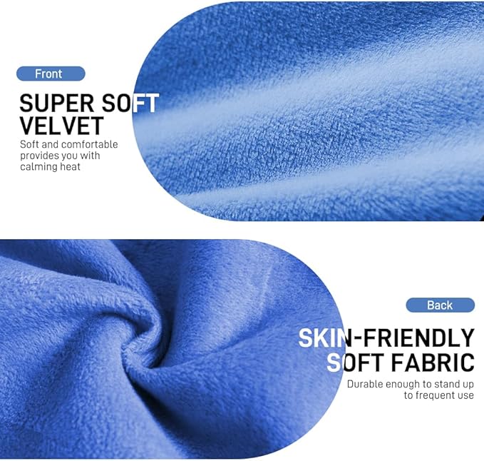 Microwave Heating Pad for Pain Relief, 6 x 12 Microwavable Moist Heat Pads for Neck, Shoulder, Back, Knee, Period Cramps, Rice Heat Pack Hot & Cold Compress Reusable & Portable, Blue