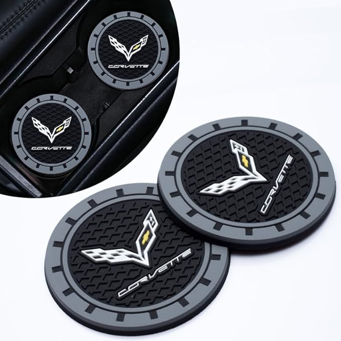 Cup Holder Insert Coaster Fit Corvette C1 C2 C3 C4 C5 C6 C7 C8 Racing 1LT 2LT 3LT,Anti Slip Car Cup Coaster Interior Accessories