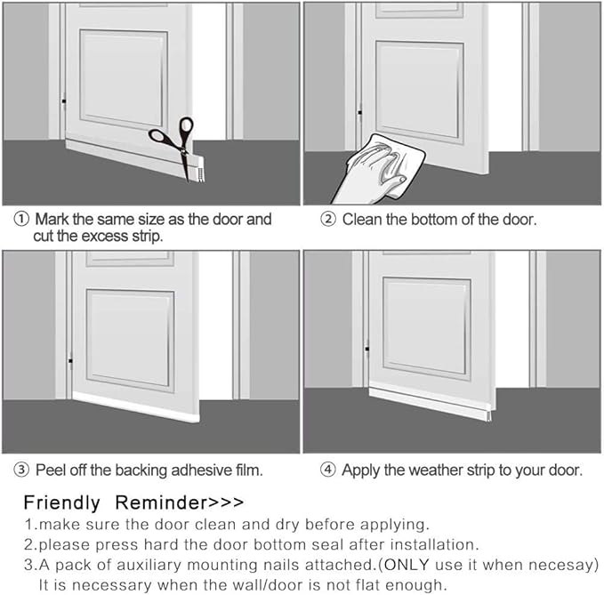 [New Upgrade] Huge Gap Door Draft Stopper, 3-2/5"W Widened Door Sweep for Interior and Exterior Doors - Guard Against Drafts, Dust, Noise and Unwanted Animals (3-2/5"W x 39" L, Gray)…