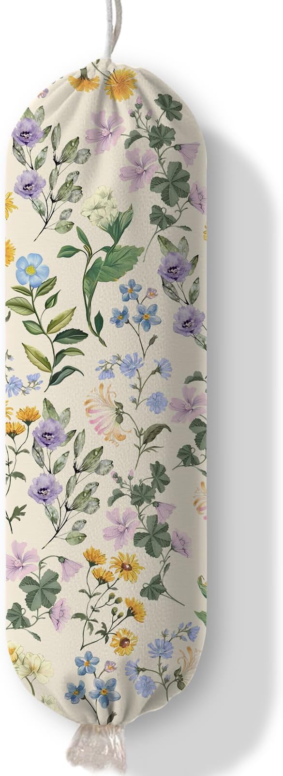 Floral Plastic Bag Holder Dispenser, Plastic Grocery Bag Organizer & Wall Mount Paper Trash Bags Saver Storage for Kitchen Home Pantry Decor, Shopping Bags Storage Dispenser