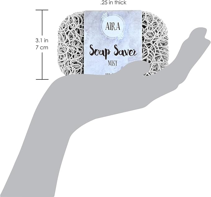 Aira Soap Saver - Dish & Holder Accessory - BPA Free Shower & Bath Holder - Drains Water, Circulates Air, Extends Soap Life - Easy to Clean, Fits All Dish Sets - Mist