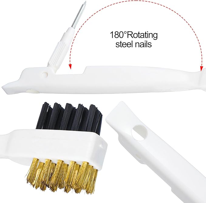 Ymapinc Kitchen Cleaning Scrub Brush, 4-in-1 Stove Cleaner for Gas Top with Cooktop Scraper, Gas Stove Top Cleaner, Household Cleaning Tools, Scrubber for Range Hood Grease Grime