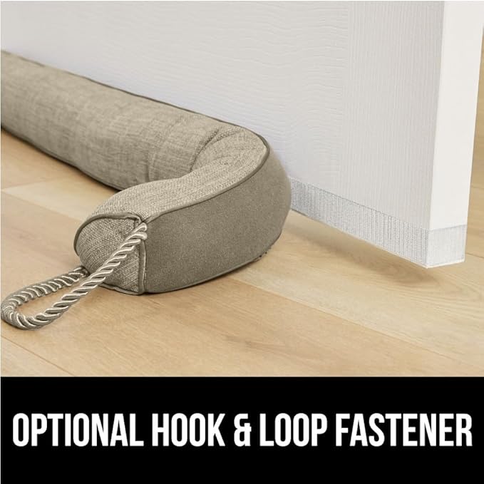 GORILLA GRIP Door Draft Stopper for Bottom of Doors, Sweep Weather Stripping Seal Noise, Cold Air Blocker, Soundproofing, Warmth Sealer, Easy Install Gap Filler, Home Essentials, 38 Inch, Beige