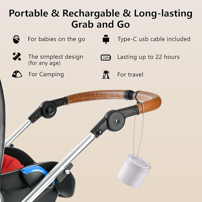 Sound Machine Mini White Noise Machine with 30 Soothing Sounds for Newborn Baby Kids Adults Portable Rechargeable Sleep Brown Noise Machine 4 Timers Memory Function for Travel Camping Home Office