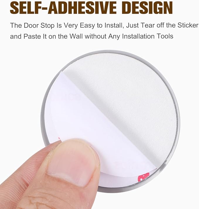 Anti-Collision Door Stopper 4Pcs Self-Adhesive Wall Protector Bumper for Door Knobs Silicone Quiet Handle Bumper for Home and Office