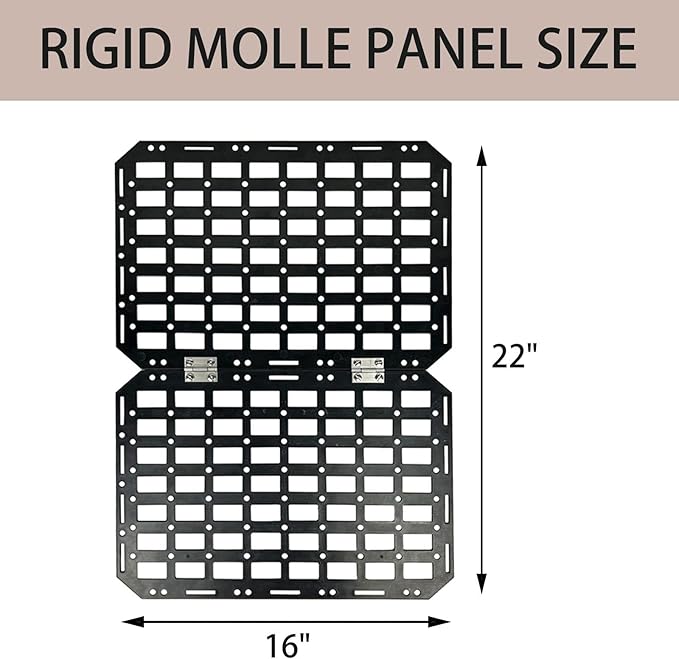 Rigid MOLLE Panel, Tactical Seat Back Organizer and Gun Rack for Vehicles Storage, Universal Fit SUV Truck Pickup, MGK-RMP-1