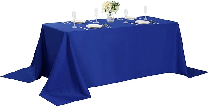 Cupuamon Rectangle Tablecloth 90x156 inch Washable Polyester Fabric Table Cloth for Wedding Party Dining Banquet Decoration（90x156, Royal Blue）