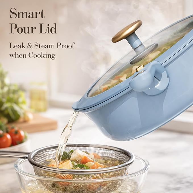 CAROTE 18Pcs Pots and Pans Set, Nonstick Cookware Set Detachable Handle, kitchen Pan Set, Induction kitchen cookware Non Stick, RV Cookware Sets, Oven Safe, Blue
