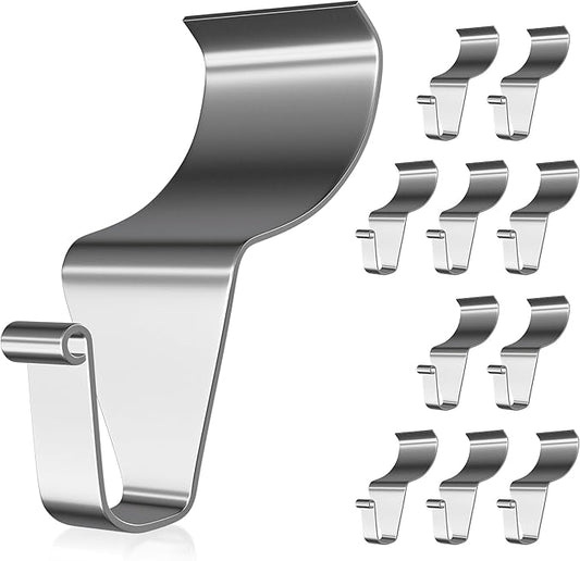 Booda Brand Vinyl Siding Hooks, Heavy-Duty Stainless Steel Siding Hooks Vinyl Siding Hangers, Low Profile & No Holes Needed Siding Clips for Hanging Wreaths (silver-10pack)
