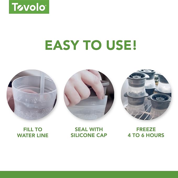 Tovolo Rose Ice Cube Mold Pack of 2 Large Craft Ice Molds for Cocktails Mimosas Whiskey Bourbon, Easy Fill No Leak Silicone 3D Rose Shape Ice Cube Romantic Gift for Adults Dishwasher Safe BPA Free