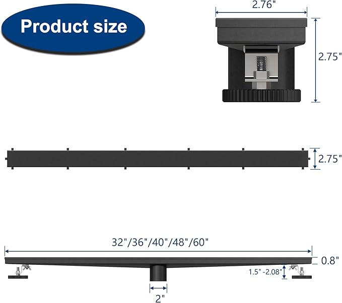 Neodrain 32-Inch Linear Shower Drain,with 2-in-1 Flat & Tile Insert Shiny Black Cover, Rectangle Shower Floor Drain, Floor Shower Drain with Adjustable Leveling Feet, Hair Strainer