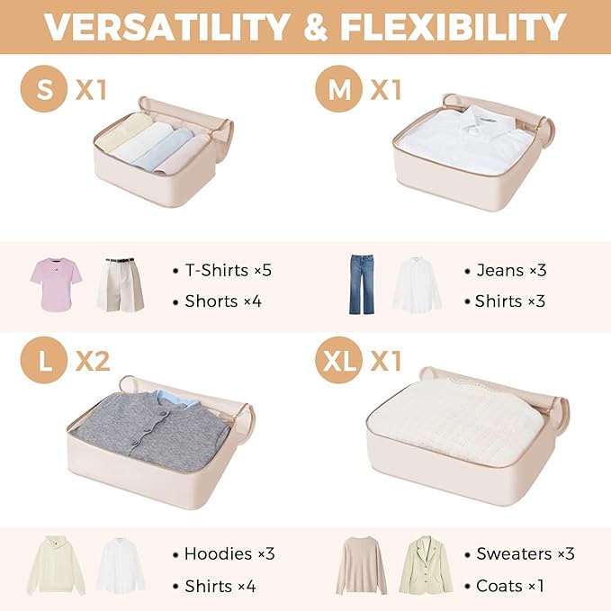 BAGAIL 9 Set Packing Cubes with Packing List Luggage Packing Organizers for Travel Accessories
