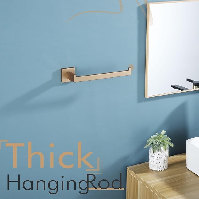 KOKOSIRI Towel Bar for Bathroom Wall Mount 9'' Hand Towel Holder T-304 Stainless Steel Bath Kitchen Accessories, Champagne Bronze B3003CPG