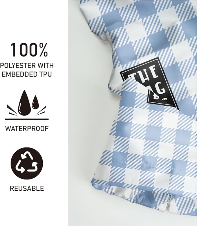 IHopes+ Plastic Bag Holder,Reusable And Washable Grocery Bag organizer,for Home Kitchen Travelling Camping Decor, use 1 Pack, Blue And White Checkered Pattern