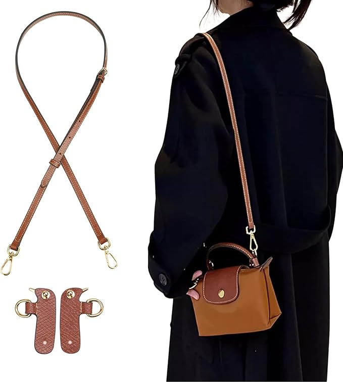 Jiesinlov Leather Bag Shoulder Strap Replacement Crossbody Adjustable Conversion Kit Fit for Mini Pouch