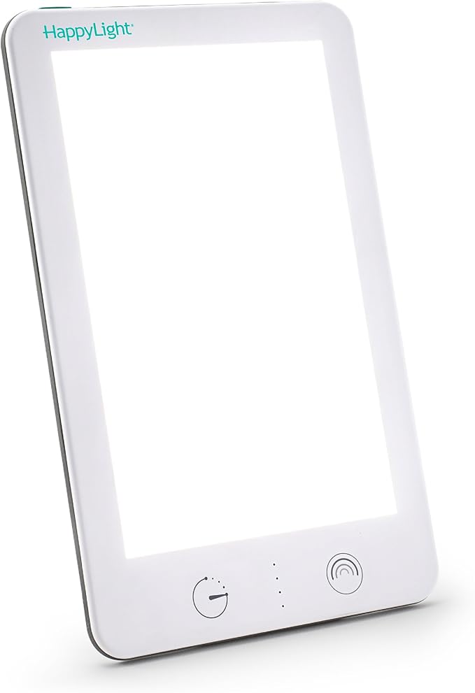 Verilux HappyLight Lumi Plus - Light Therapy Lamp with 10,000 Lux, UV-Free, LED Bright White Light with Adjustable Brightness, Countdown Timer, & Detachable Stand - Boost Mood, Sleep, and Focus