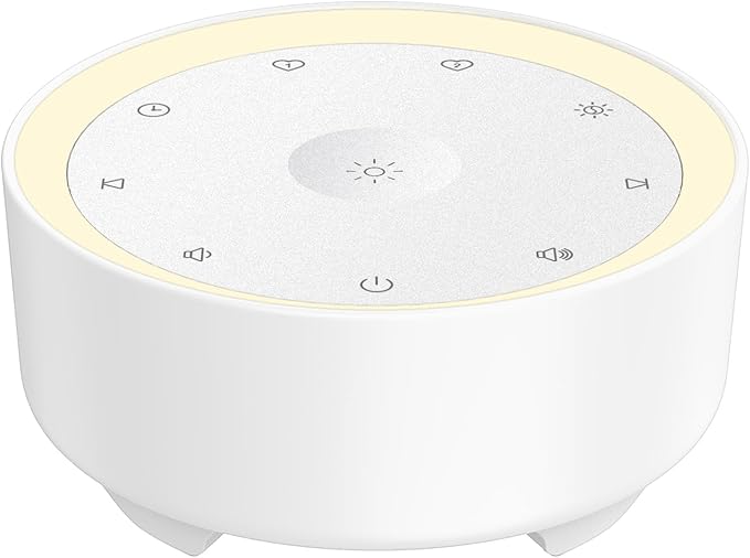 Kipcush Sound Machine & Night Light for Adults/Baby/Kid. White Noise Machine with Max 8H Timer & 20 Soothing Sleep Sounds. Small Size & Portable Design for Bedroom, Office, Travel. Favorites Buttons