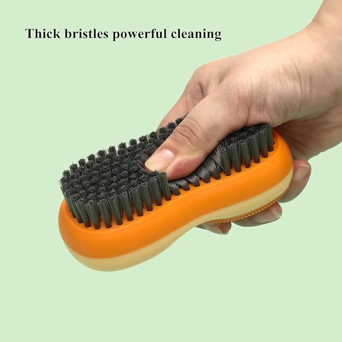 Two-Sided Laundry Stain Remover Brush, Soft Bristle for Scrubbing Out Tough Stains on Wool Cashmere Delicate Fabrics Knits Cotton Leather, Easy to Grip Hand Washing Clothes Brushes (Blue)