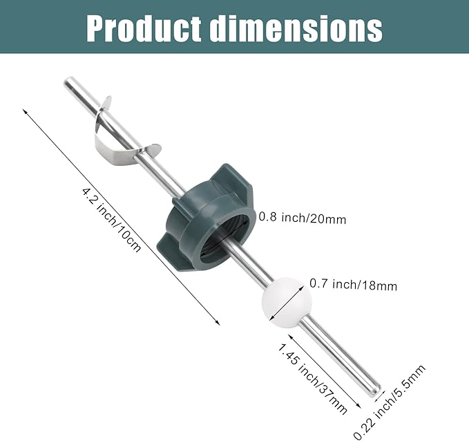 2pcs Sink Drain Parts, Lavatory Pop Up Stopper Assembly with Plug Bathroom Sink Drain Repair Kit Pivot Ball Rod Replacement Compatible with Price Pfister & Popular Band(Grey,Green)