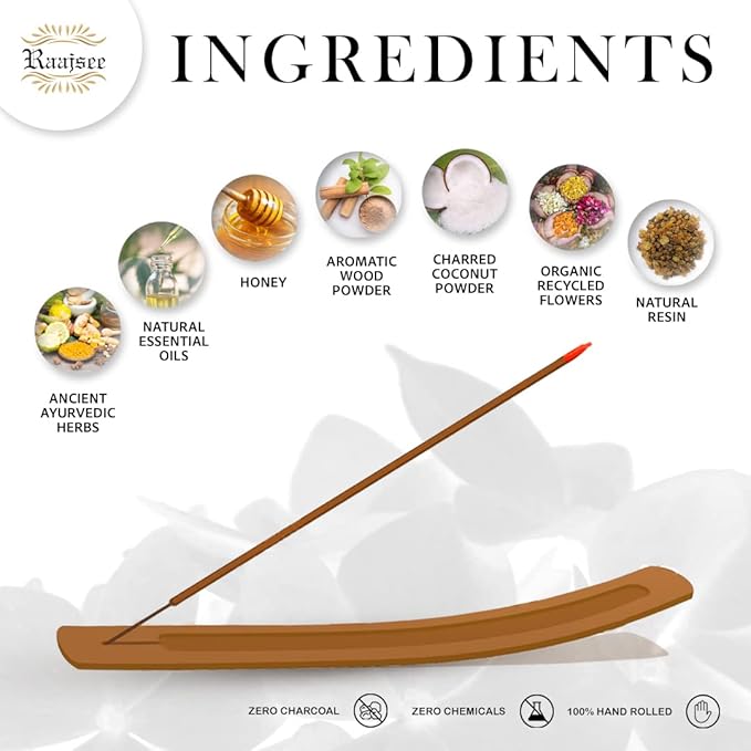 Raajsee White Sage Incense Sticks, 100%-Natural Charcoal Free Organic Non Toxic Clean Burning Handmade Insence Sticks 100 gm Pack, Meditation Gifts – Spritual Cleansing