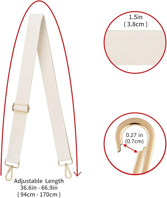 ZOOEASS Wide Shoulder Strap (Solid),Adjustable Replacement Belt Crossbody Canvas Bag Handbag