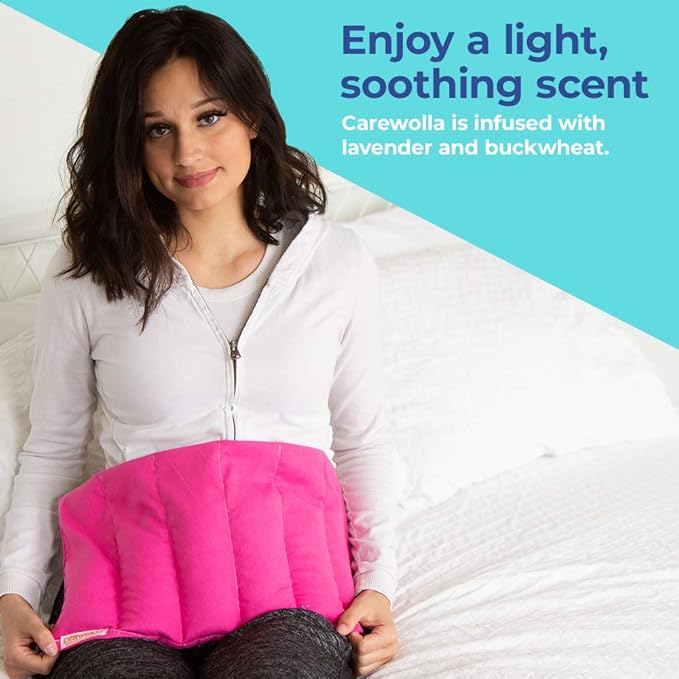 Microwave Heating Pad for Pain Relief, 9 x 22 Multipurpose Pads, Natural Buckwheat and Lavender Mix, Hot/Cold, Aromatherapy, Made in USA (Pink)