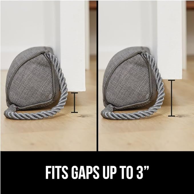 GORILLA GRIP Door Draft Stopper for Bottom of Doors, Sweep Weather Stripping Seal Noise, Cold Air Blocker, Soundproofing, Warmth Sealer, Easy Install Gap Filler, Home Essentials, 36 Inch, Gray
