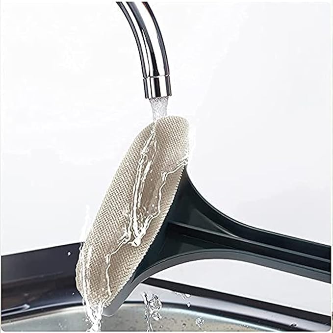 Multifunctional Screen Brush ，2 in 1 Window Cleaner Brush，Extendable Window Cleaning Tool Multifunctional Screen Brush Wet and Dry Glass Cleaning Brush (Green + White)