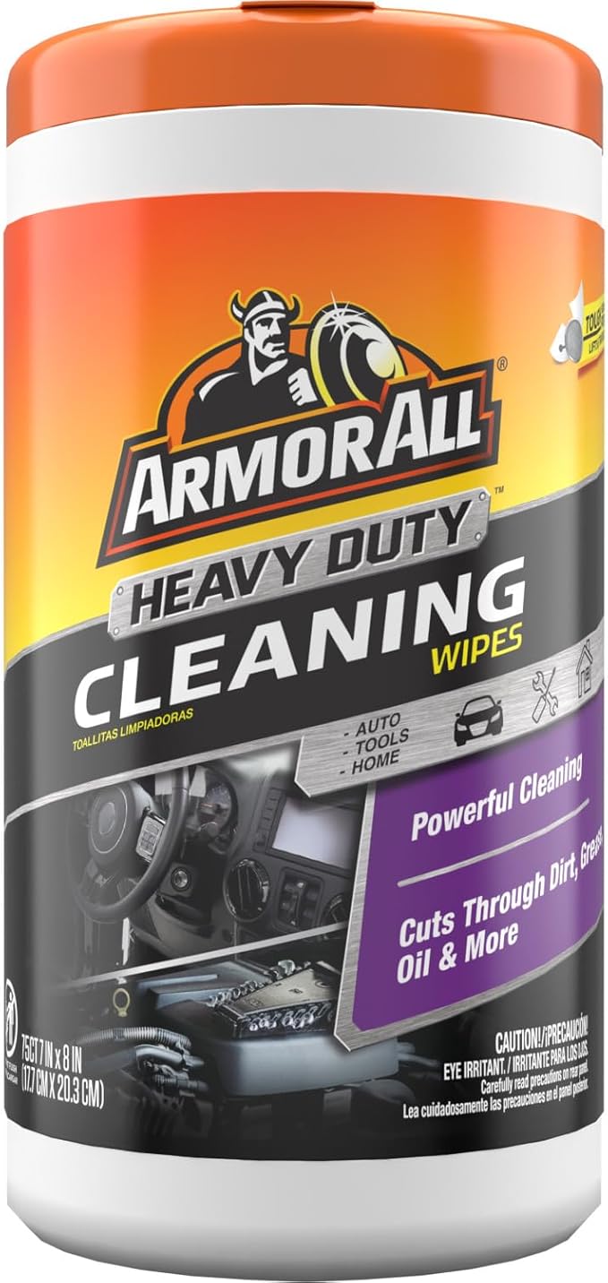 Armor All Heavy Duty Cleaning Wipes, Disposable Car Wipes (75 Count)