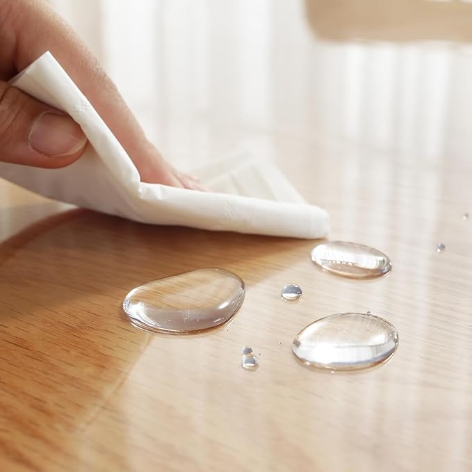 LovePads Clear Desk Mat 14 x 32 Inch, 1.5mm Thick Clear Table Protector, Waterproof Plastic Table Cover Protector, PVC Desk Protector Mat, Vinyl Desk Cover for Desktop, Coffee & Dining Table
