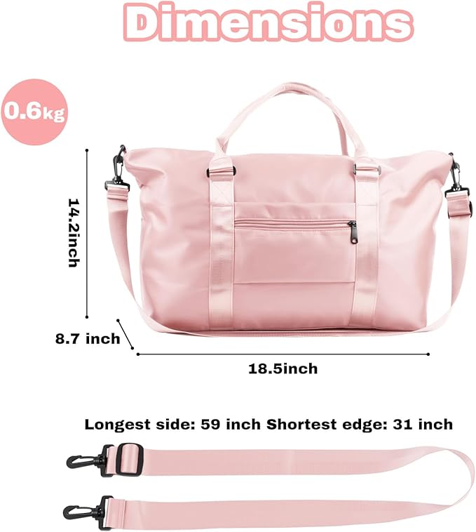 Women's Weekender Duffel Bags, Travel Totes Bag for Airplane Essentials, Overnight Bags for Women with Trolley Sleeve, Large Carry On Hospital Bag for Labor and Delivery, Sport, Gym