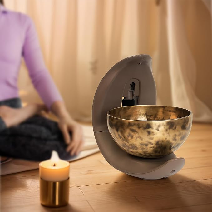 Automatic Singing Bowl for Meditation, Yoga, Mindfulness, Sleep and Energy Healing, Sound Therapy, Handmade in Nepal,Automatic Percussion (Automatic Singing Bowl Set)