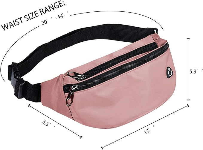 Fanny Packs for Men and Women, Waterproof Sports Waist Pack Bag for Travel Hiking Running Hands-free