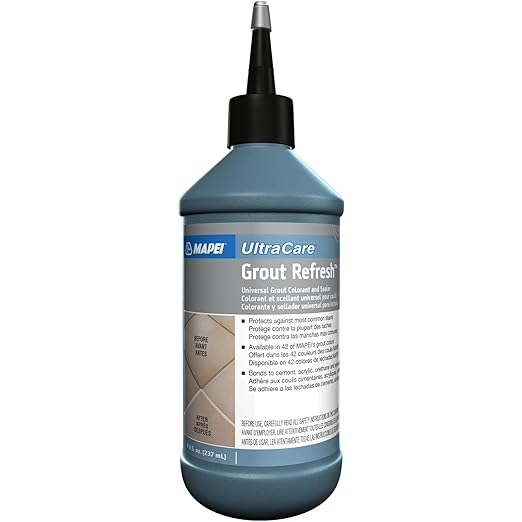 MAPEI UltraCare Grout Refresh, Universal Grout Colorant & Sealer, 8 oz Bottle – Easy Grout Restoration & Protection, 5044 Pale Umber