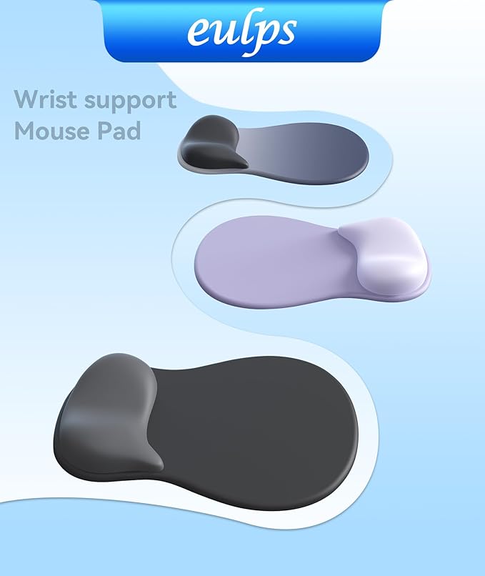 eulps Mouse Pad with Gel Wrist Rest, Ergonomic Comfortable Computer Wrist Support for Laptop, Pain Relief Mousepad with Non-Slip PU Base for Office & Home (Marble)