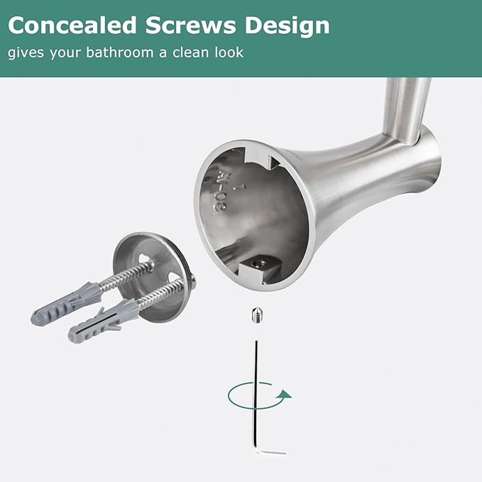 PARLOS Brass Single Robe Hook Towel Coat Hanger for Bathroom Kitchen Garage Wall Mounted with Screws, Brushed Nickel