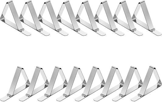 TriPole Tablecloth Clips 16Pack Stainless Steel Table Cover Clamps Skirt Clips for Home Kitchen Restaurant Picnic Tables
