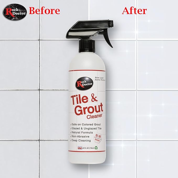 Rock Doctor Natural Tile and Grout Cleaner, Remove Stains Dirt, Oil, and Soap Scum, Heavy Duty Non-Abrasive Tile Cleaner, Natural Formula, Pack of 3
